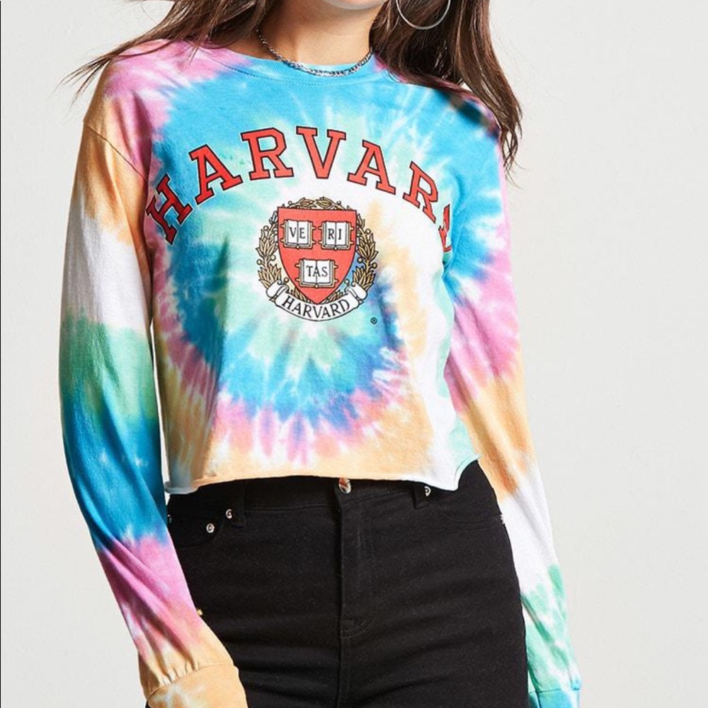Tie dye Harvard long sleeve shirt